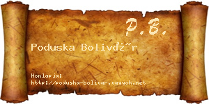 Poduska Bolivár névjegykártya